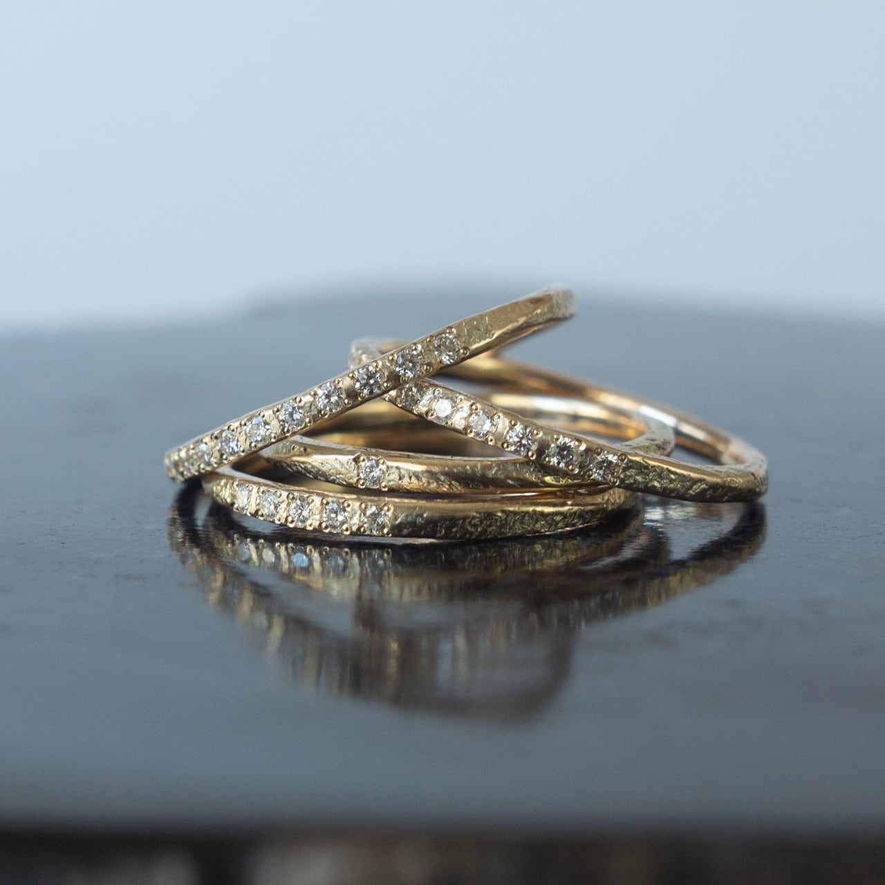 ロック ダイヤモンド リング W1.6 K10 | Kumiko Taya jewelry