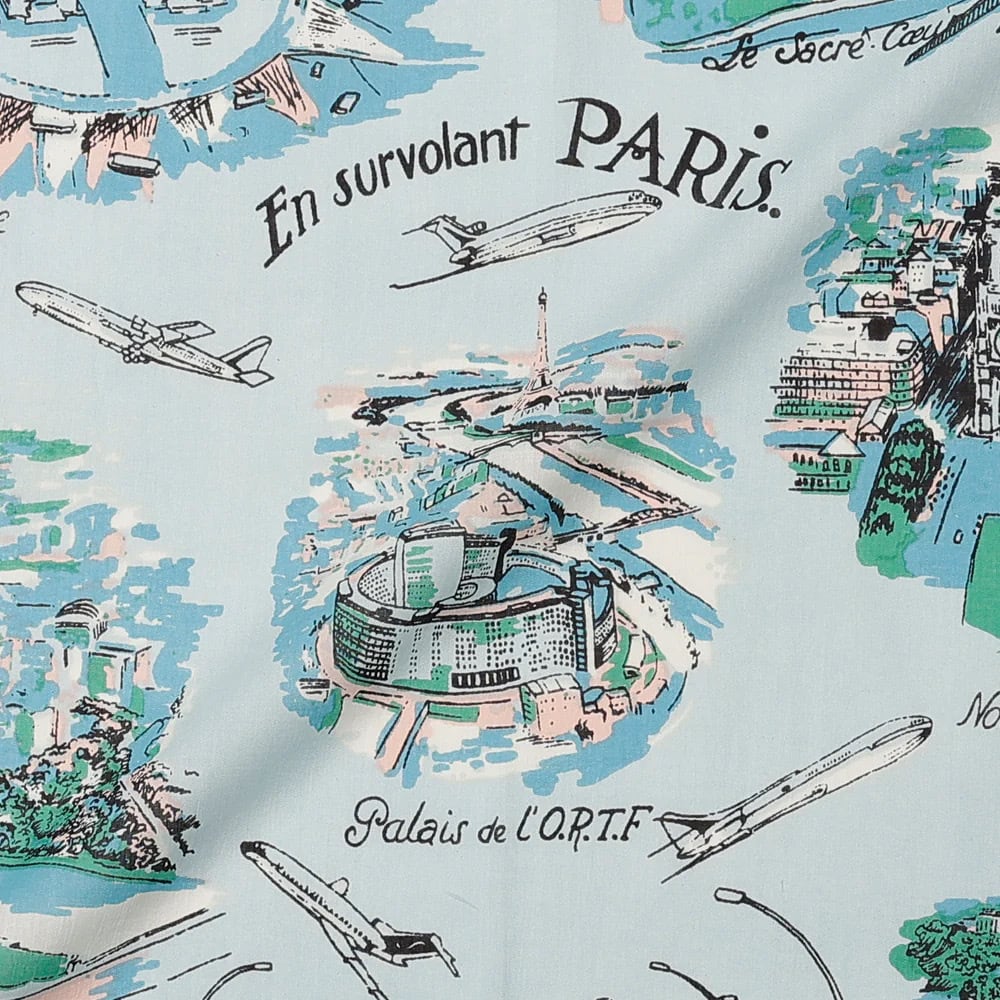 Bindu【ビンドゥ】マッププリント64スカーフ ( PARIS / L.Blue