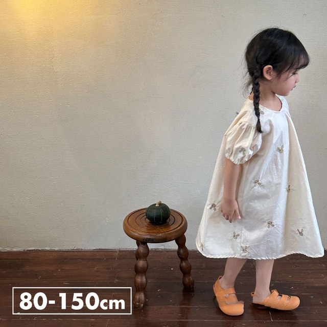 《取寄》 ウサギ刺繍ワンピース QQMM 韓国子供服 女の子 rabbit ラビット