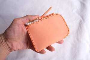 《即納》zip card coin case【salmon pink 】