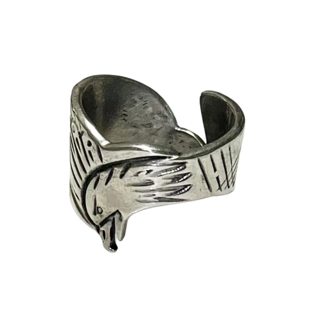 navajo eagle motif silver ring
