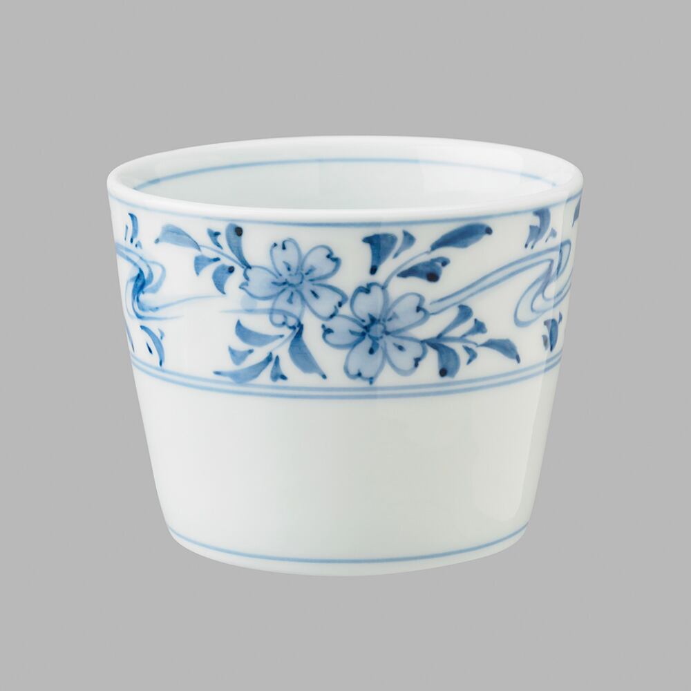 染付流水草花文(中)