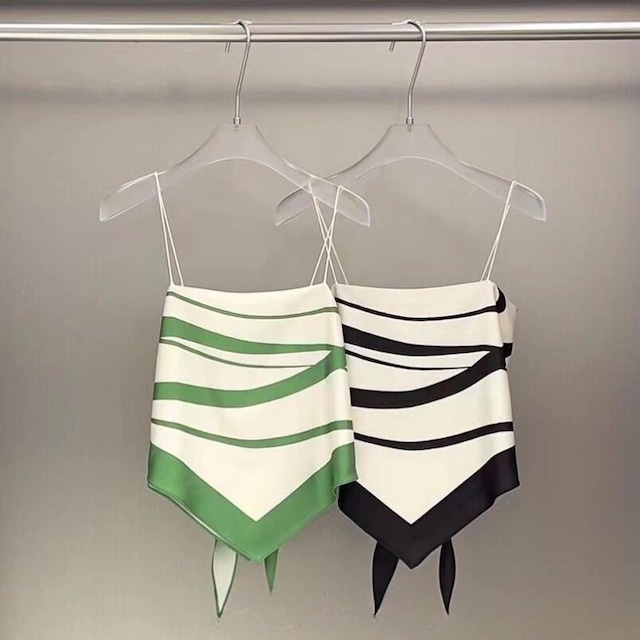 Scarf print camisole tops 2 colors　V3039