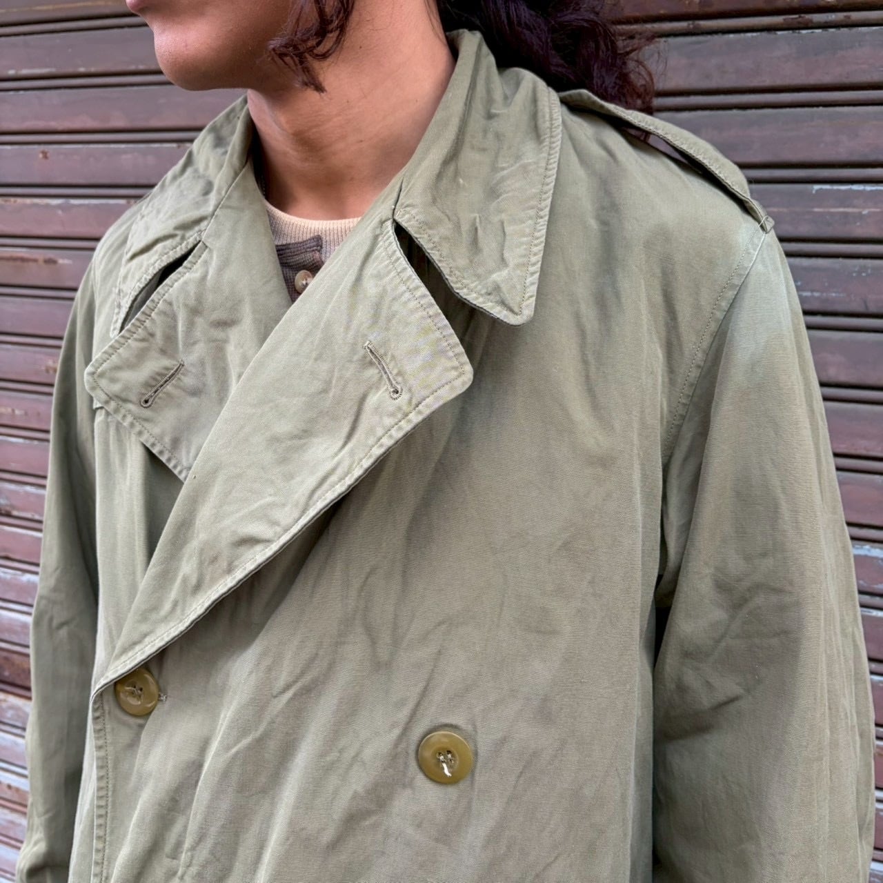 80s フランス軍 実物 オフィサーコート トレンチコート ユーロ