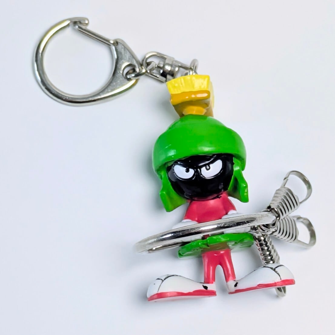 ☆VINTAGE 1996☆【 Looney Tunes ( ルーニーテューンズ ) 】 マービン・ザ・マーシャン PVCフィギュアキーホルダー リングクリップ 〚アメリカン雑貨 アメトイ〛