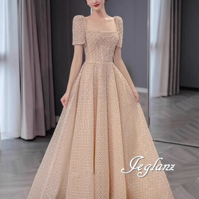 パーティ イブニングドレス ラインストーン スクエア 光沢感(MB012)ζ