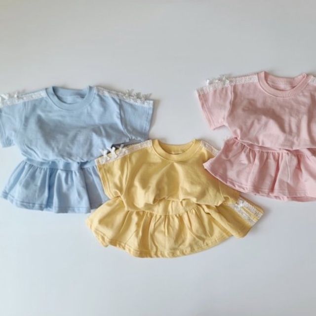【BABY&KID】リボン付きカジュアルセットアップ