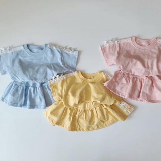 【BABY&KID】リボン付きカジュアルセットアップ