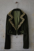Bead-embellished velour bolero