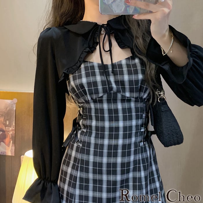 お支払い確認後20日以内発送】RomelCheo ボレロ付チェックミニ