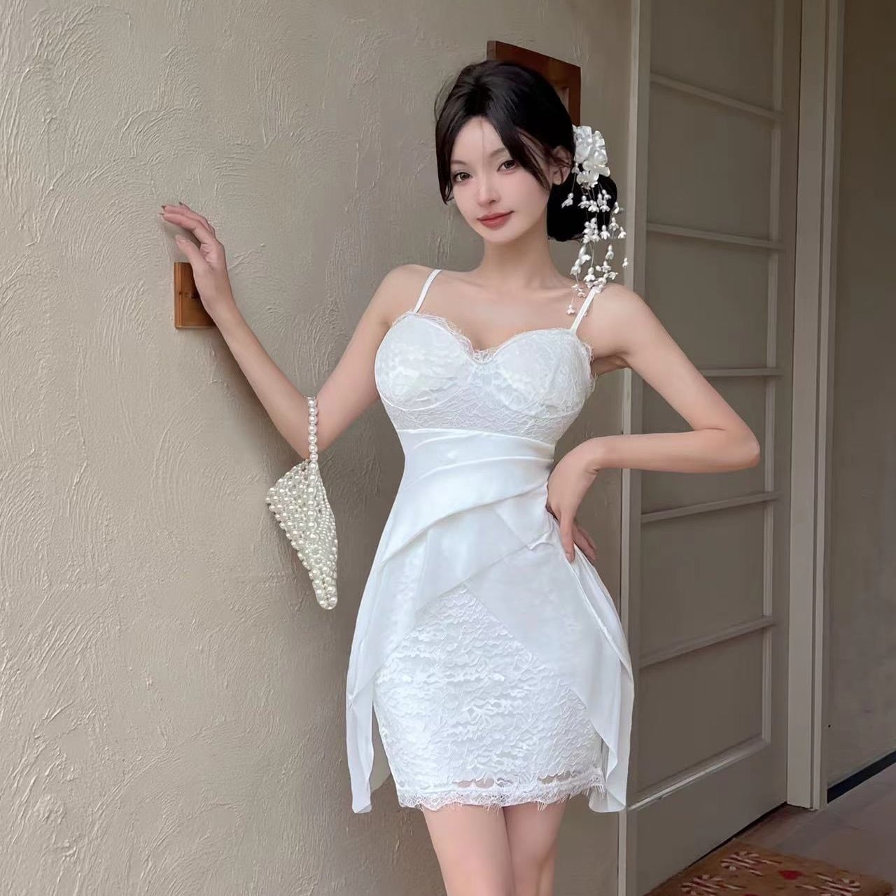 【2色】ミニドレス キャバドレス キャミワンピ セクシー チュール パーティー 指名 ナイトクラブ XH2-DD5194