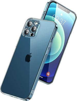【在庫処分】[BlueSea] iPhone 14 専用 TPU&強化ガラスケース 一体型レンズ保護 クリア 耐衝撃 硬度9H ワイヤレス充電対応 ガラスフィルム付属 bsc002-14-clear