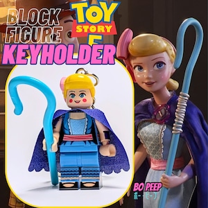 ★ブロックフィギュアキーホルダー★【トイ・ストーリー TOY STORY4 / 5 】 Bo Peep ボー・ピープ アクティブパンツver. / トイストーリー〚アメリカン雑貨 アメトイ〛
