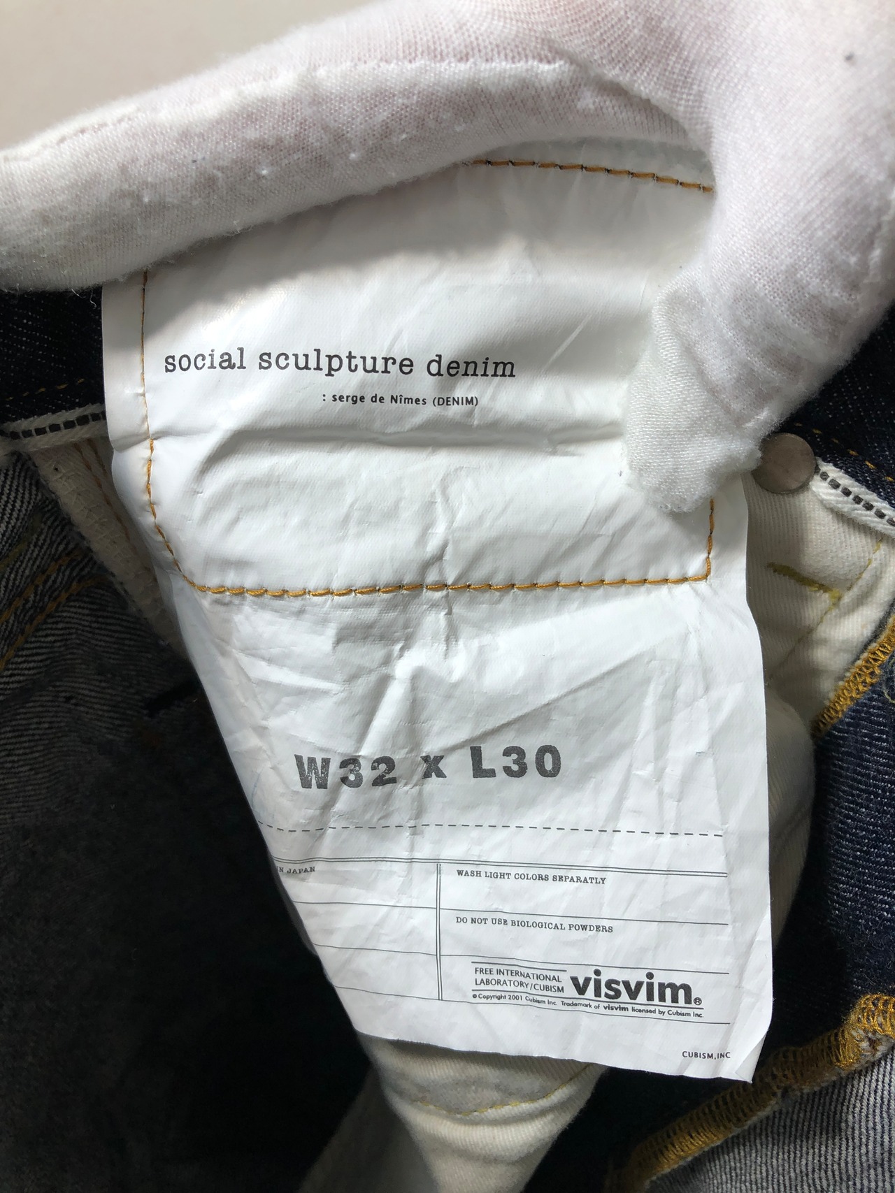010760○ VISVIM social sculpture denim セルビッチ デニム 32 