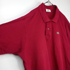 ラコステ　ポロシャツ　半袖　刺繍ロゴ　シェルボタン　ユーロ古着