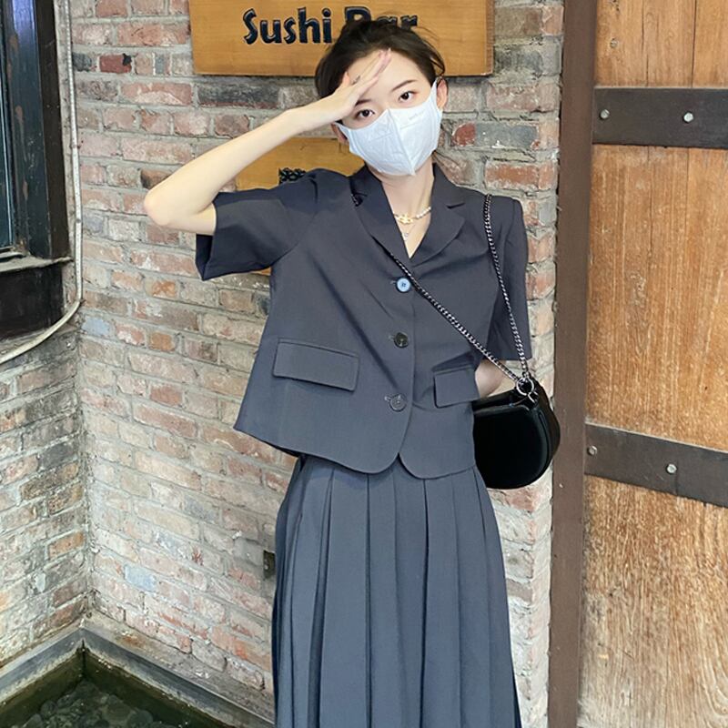 レッドサマープリーツスカート スタイル ストリート 夏物 スーパーモール67595962083