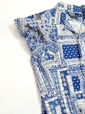 90s Ralph Lauren "CLAYTON" S/S OPEN COLLAR SHIRT Size L