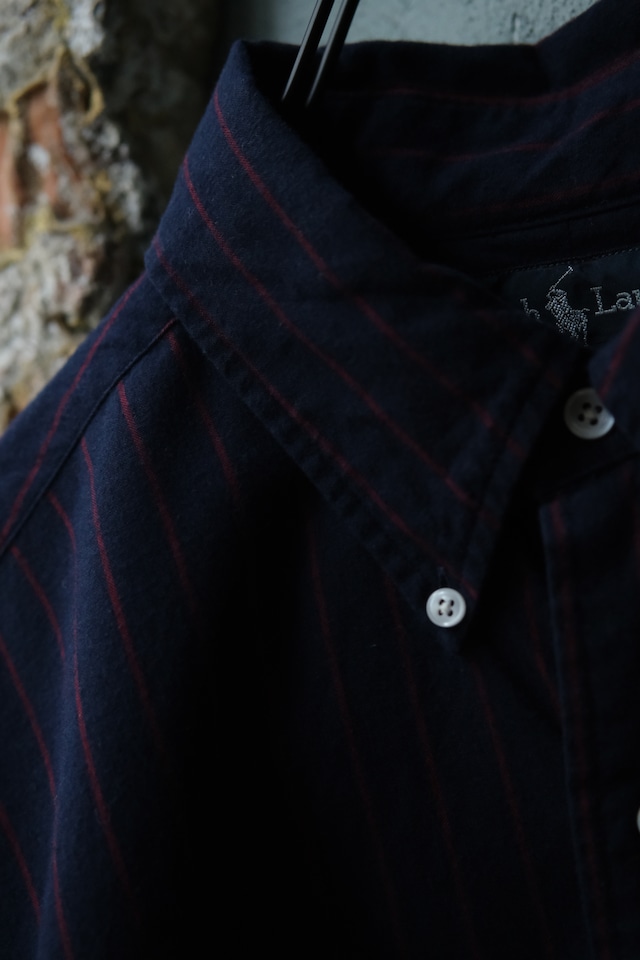 Utah/90's "Ralph Lauren"BLAIRE B.D stripe shirt/Navy×Red