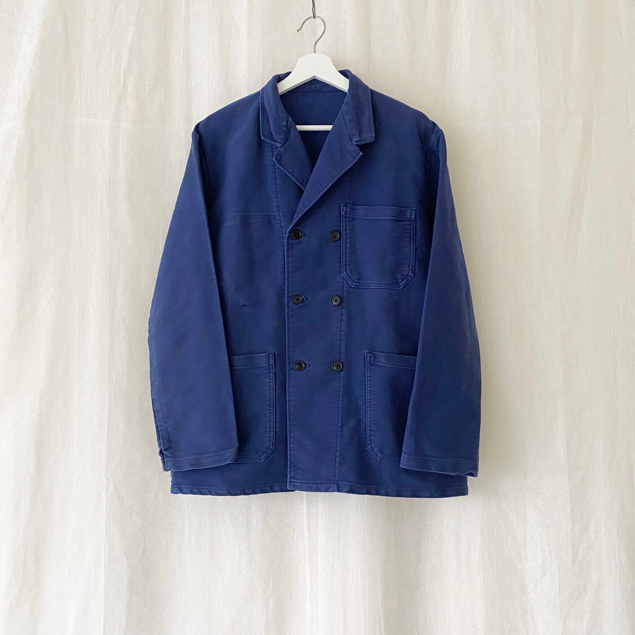 s Double Breasted Blue Moleskin Jacket