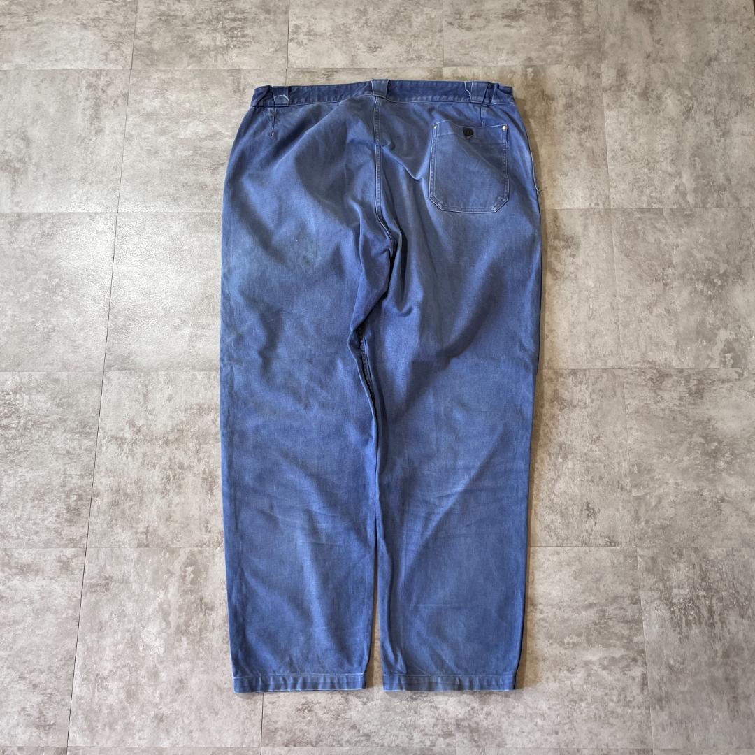 60s フレンチワーク Metis ブルー フレンチワーク パンツ 50-60s メタルボタン フレンチワーク Metis ブルー パンツ W38 | ib2