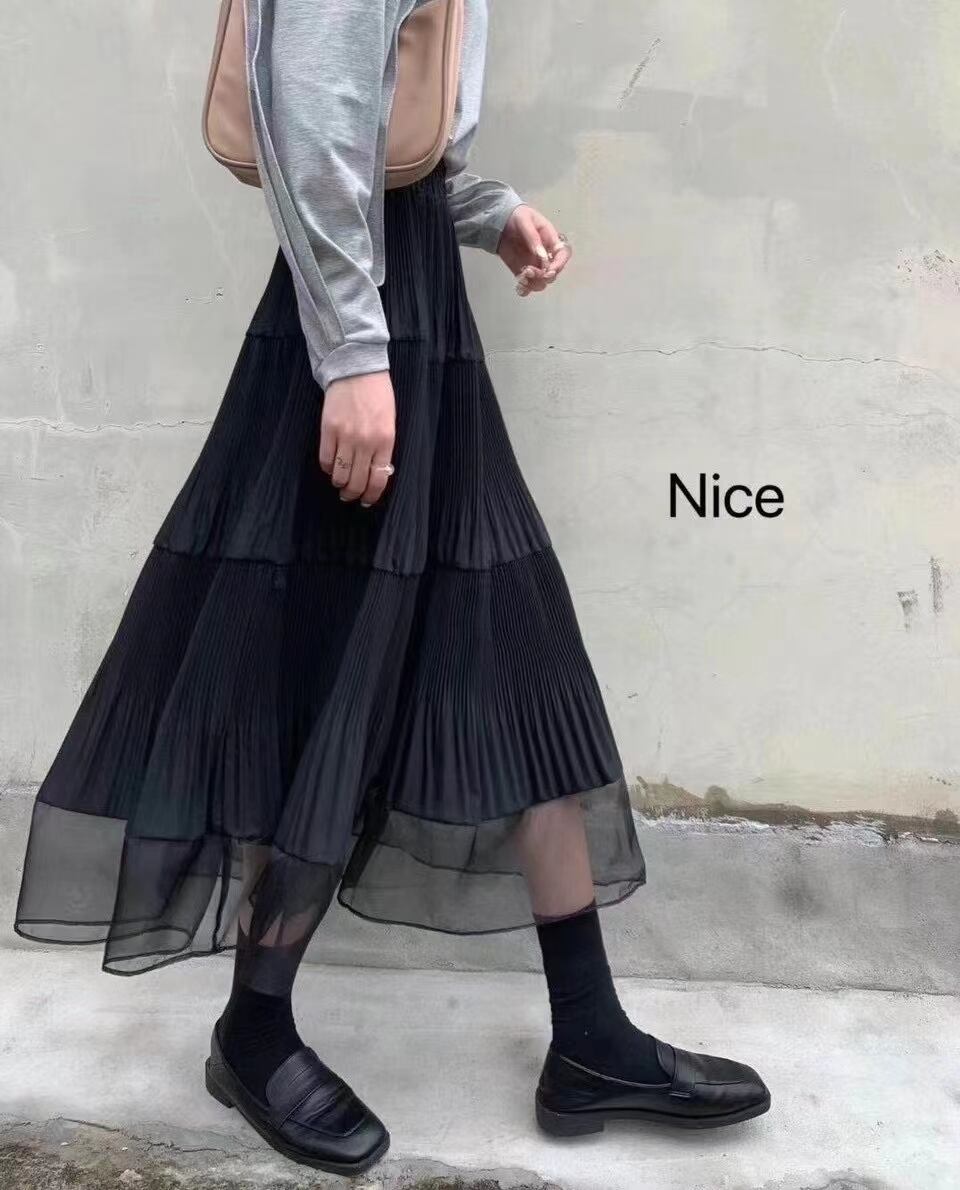 ランダムプリーツ　スカート　AJ11394-A008