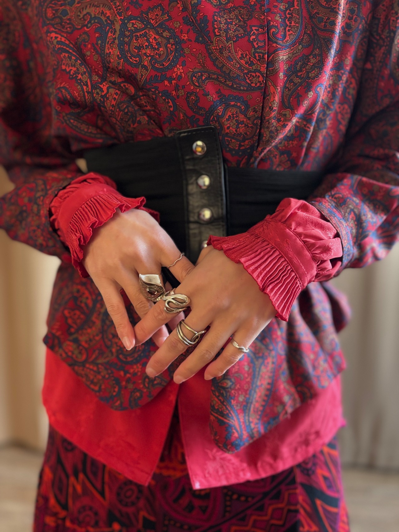 rétro style red set shirt-5180-3