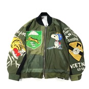 【bomber005】再構築リバーシブルボンバー スポーツユニフォーム×ミリタリー Sports uniform ×Military MIX BOMBER JACKET