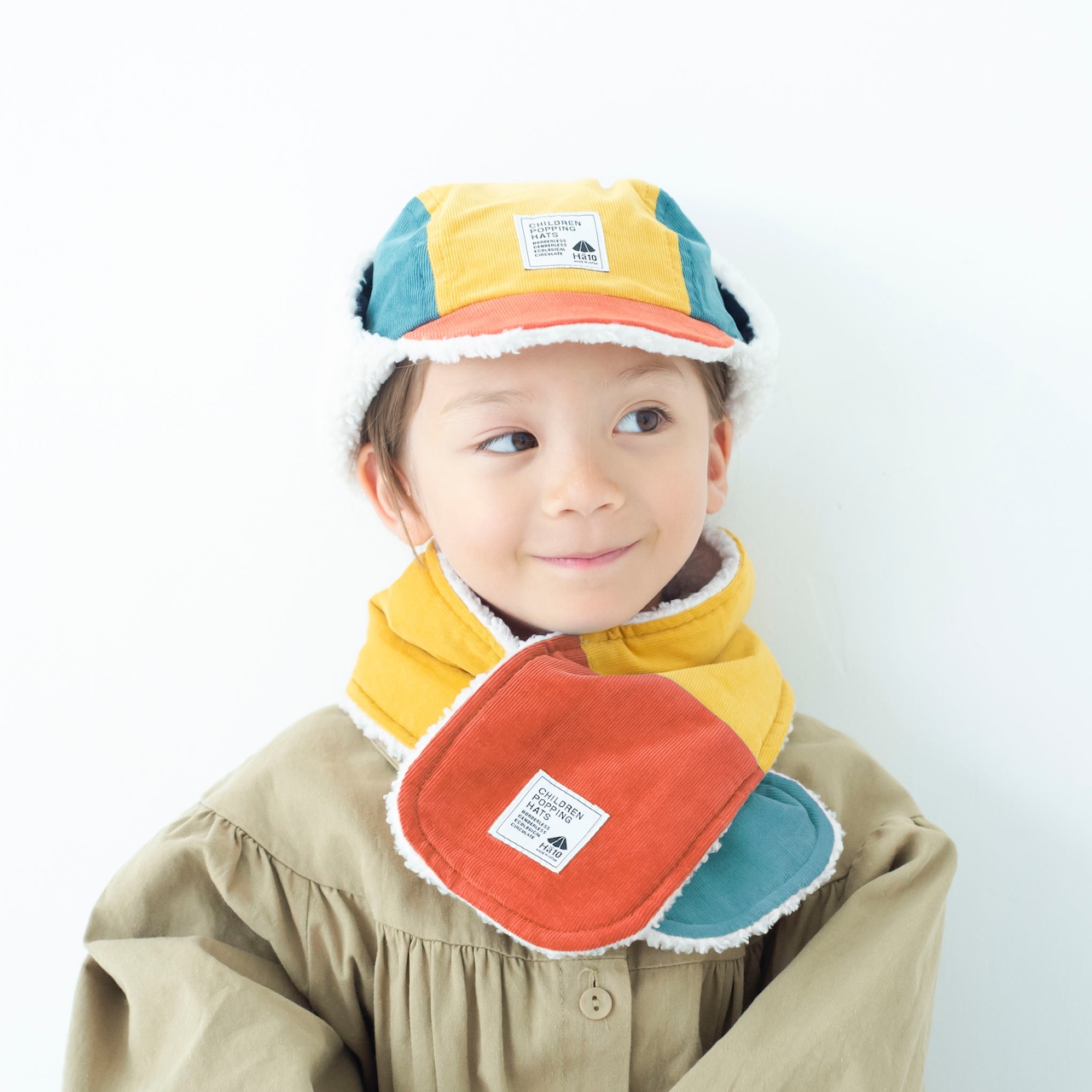 マフラー【マルチオレンジ】ブランド 子供 帽子 男の子 女の子 男女兼用 日本製 出産祝い キャップ ハット キッズ ギフト