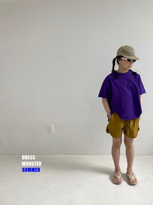 【ドレスモンスター DRESS MONSTER】クイックドライサマーパンツ マスタード 110cm~140cm  240505