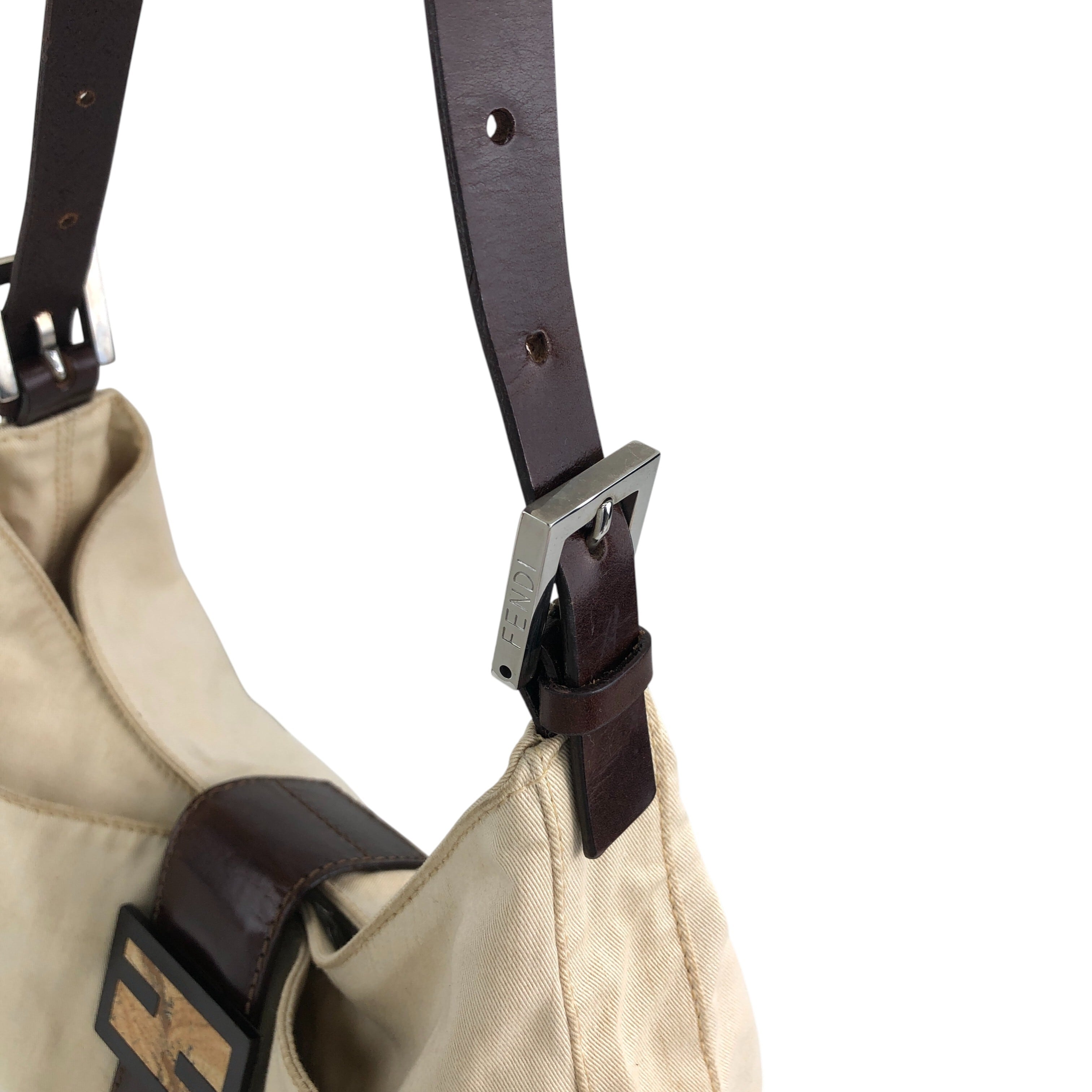 FENDI フェンディ ショルダーバッグ ベージュ FFロゴ キャンバス