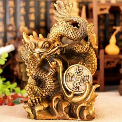5本爪の龍 古銭 真鍮 置物 | しろとら風水堂