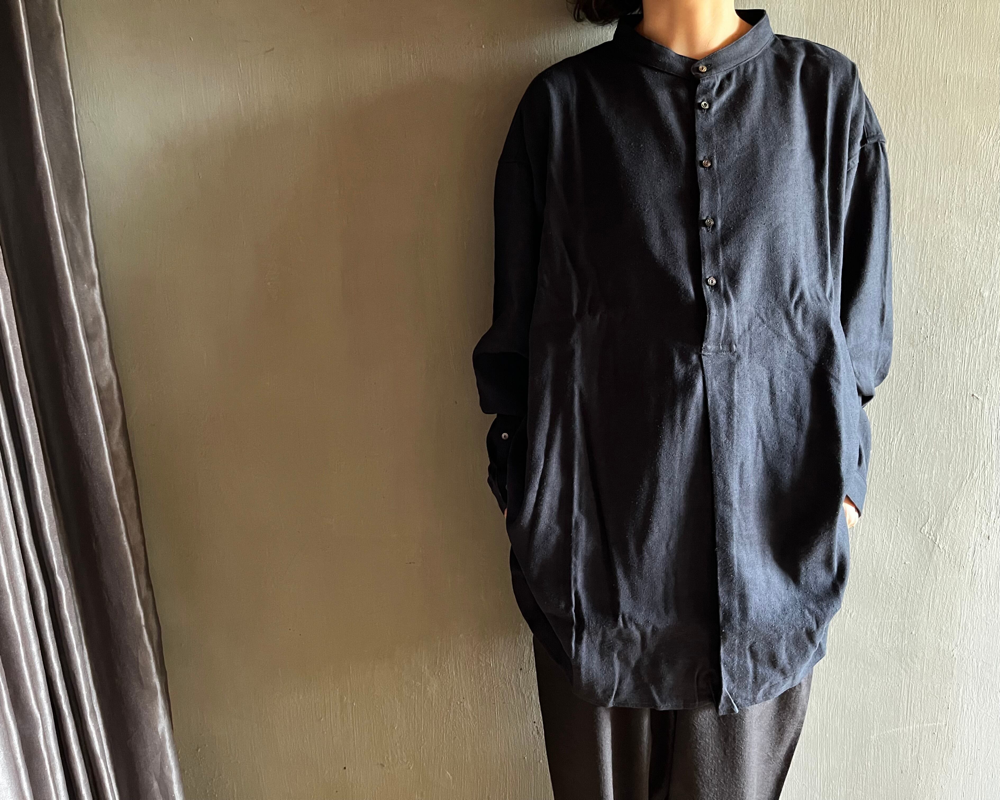 MITTAN 裏絹紬表綿高密度シャツ 濃紺 ネイビー MITTAN ミッタン SH-40