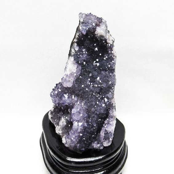 アメジスト 原石 クラスター ウルグアイ産 アメシスト 紫水晶 置物 台座付属 花型 一点物  182-5955