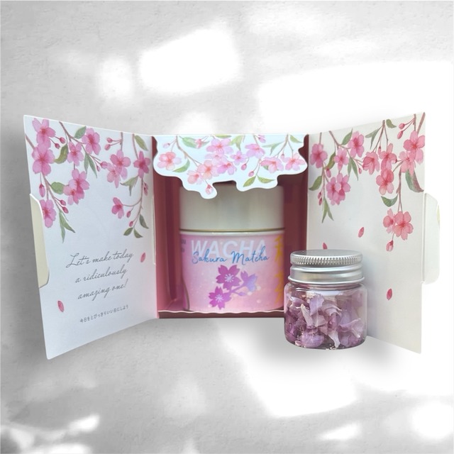 Cherry Blossom Matcha Hanami Gift Set – Pink Sakura Matcha (20g) with Edible Japanese Sakura Petals | WACHA