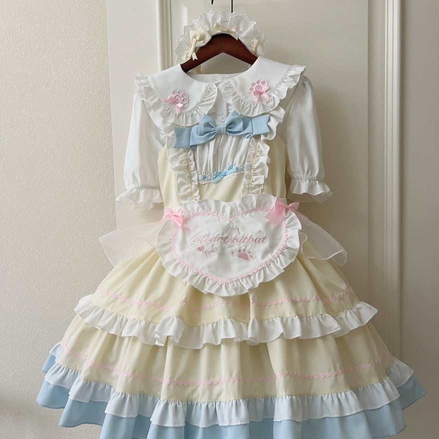 フレンチメイド セットアップ 夢かわいい メイド服 カチューシャ 半袖