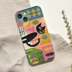 iPhoneケース 黒猫 シンガー 音楽｜ボーカル 北欧レトロ CAT068