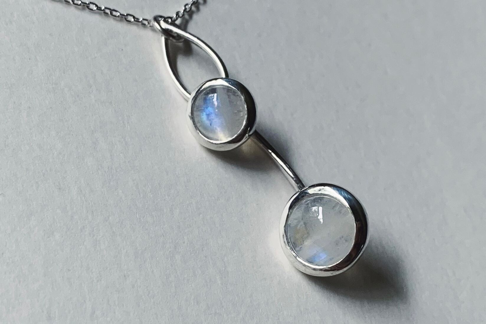 泡沫 ホワイトラブラドライト ネックレス no.254