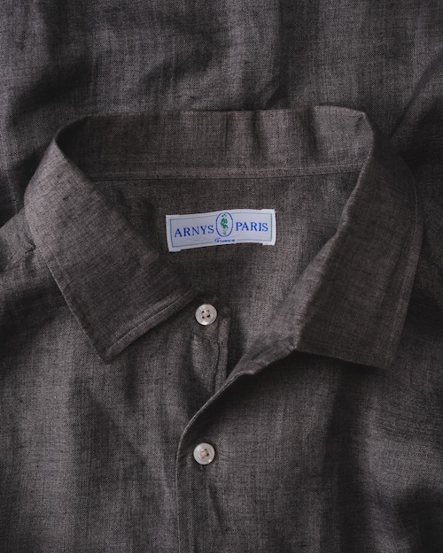 [1990s-2000s] "ARNYS PARIS" Pure Linen Shirt (Made by Luigi Borrelli/in Italy) -NOS-