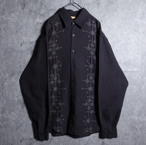 Black embroidery design shirt