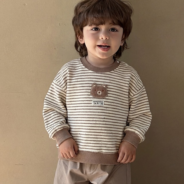 【BABY&KID】クマボーダートップス