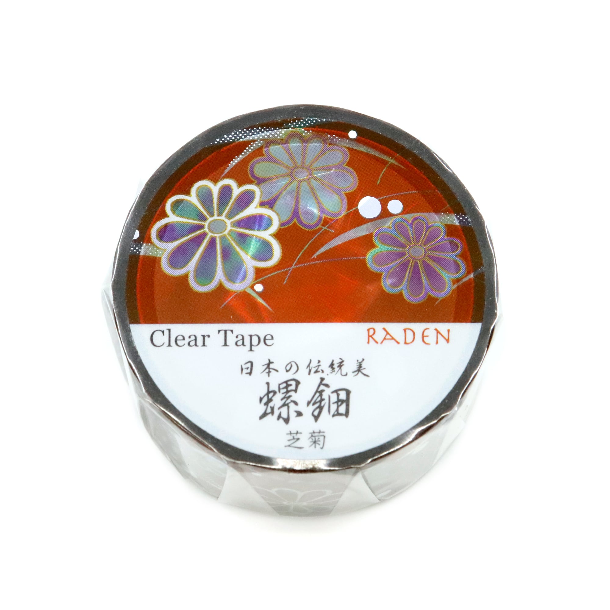 日本の伝統美☆螺鈿クリアテープ☆GR-4101☆芝菊☆ホログラム箔☆20mm