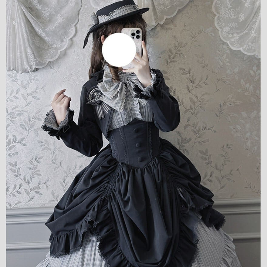 予約商品】クラシカルロリータ｜縦ストライプと大リボンが主役