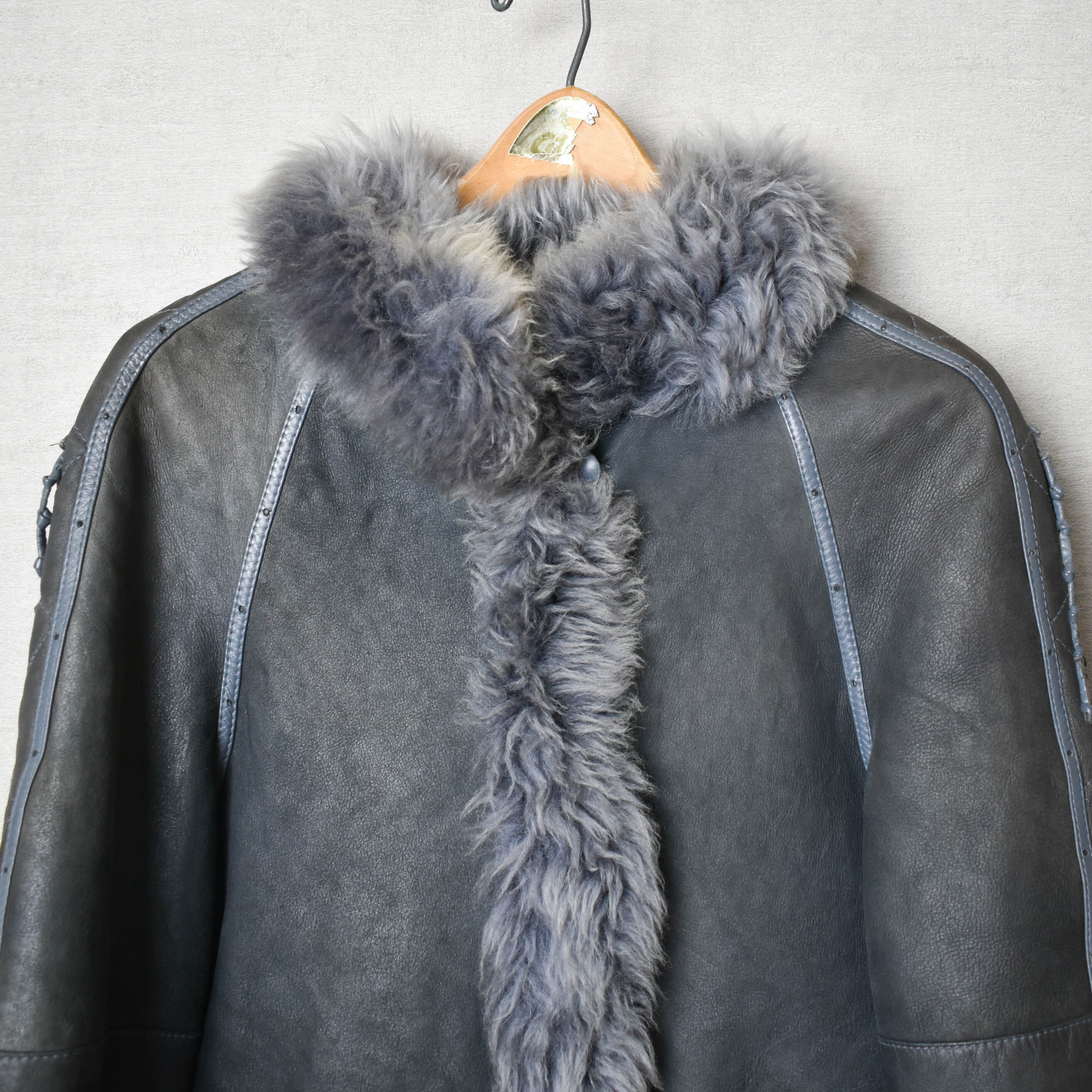 [USED] made in SPAIN gray mouton x fur jacket