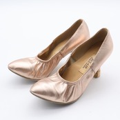 【社交ダンス用衣装】22 1/2CM ECLAIR 薄ピンク ダンス シューズ レディース用 光沢 艶 女性用 ヒール 靴 可愛い 輝き
