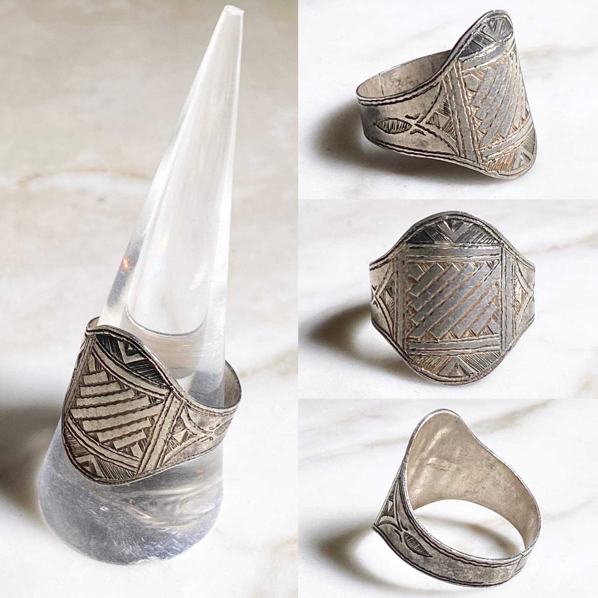 vintage TOUAREG silver shield ring | NOIR ONLINE