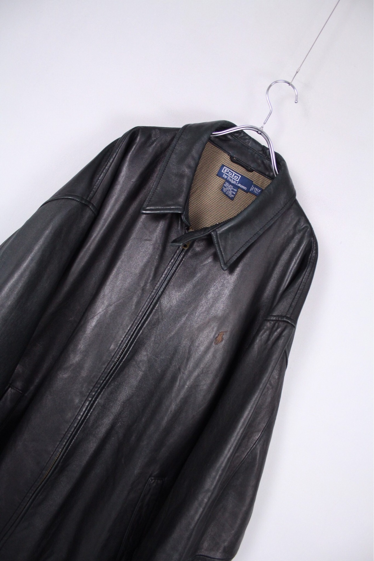 Polo by Ralph Lauren 希少 ダークグリーン レザースウィングトップ 