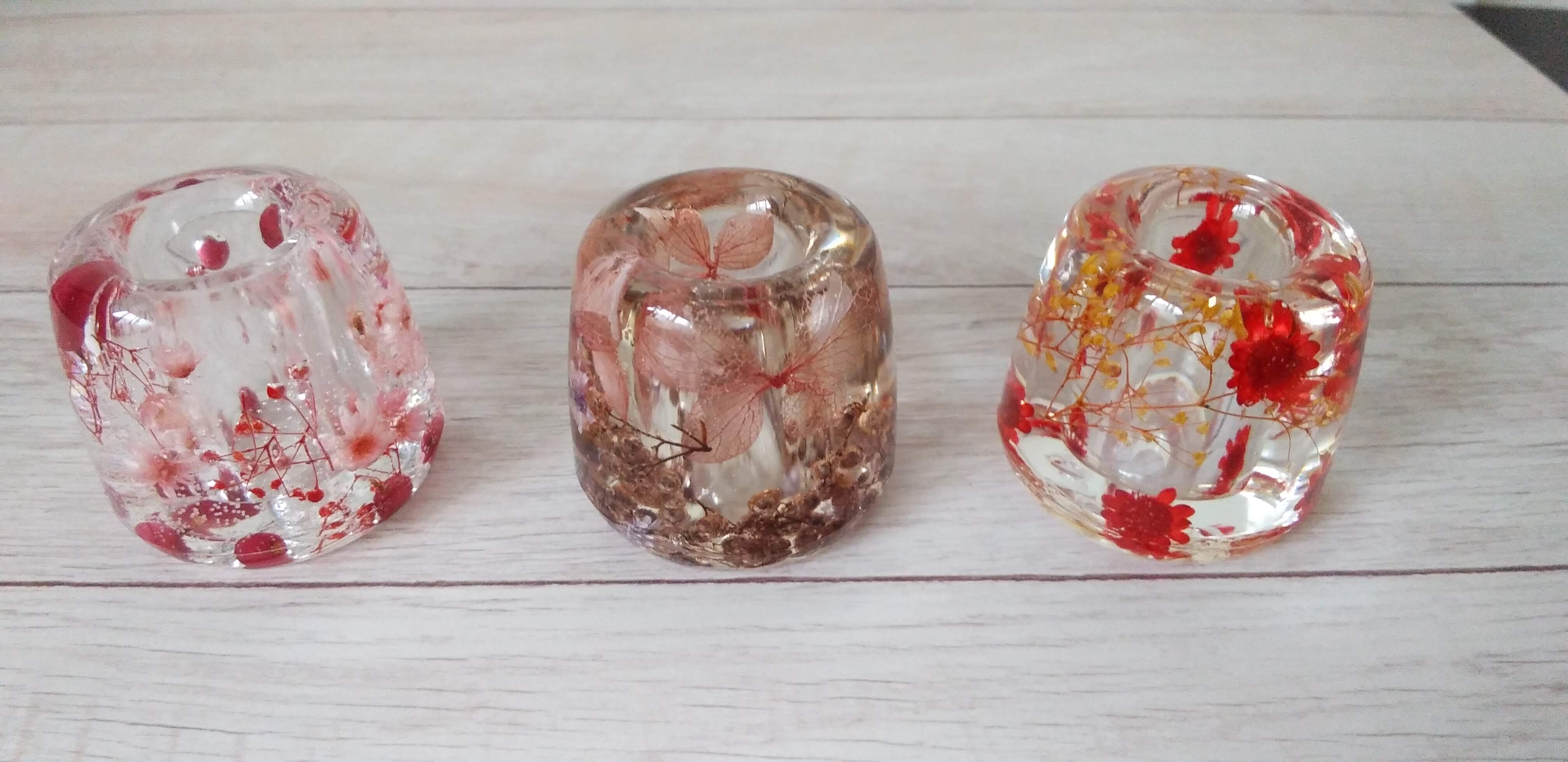 ハーバリウム　歯ブラシスタンド　～赤系～