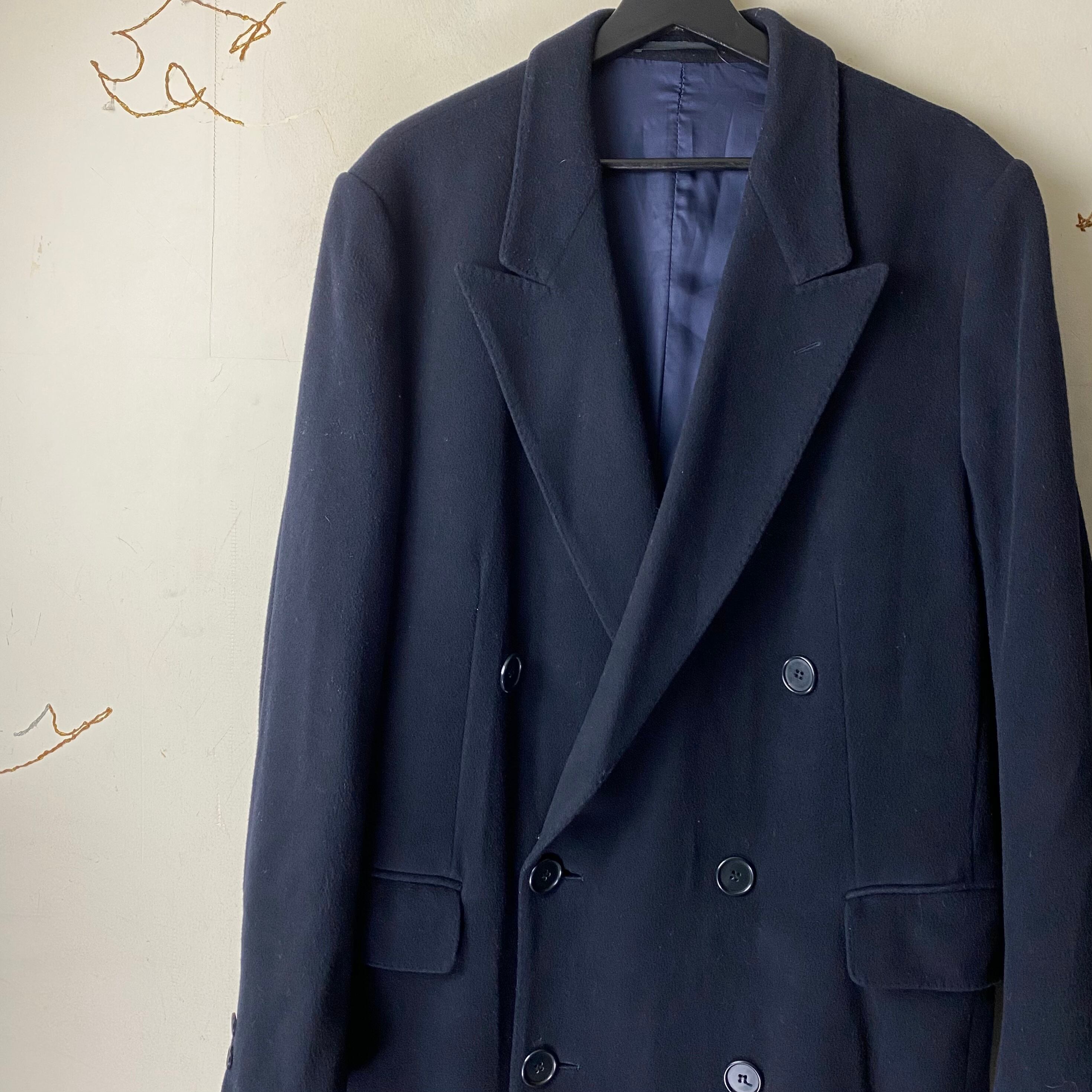 vintage YVES SAINT LAURENT double breasted cashmere wool coat 