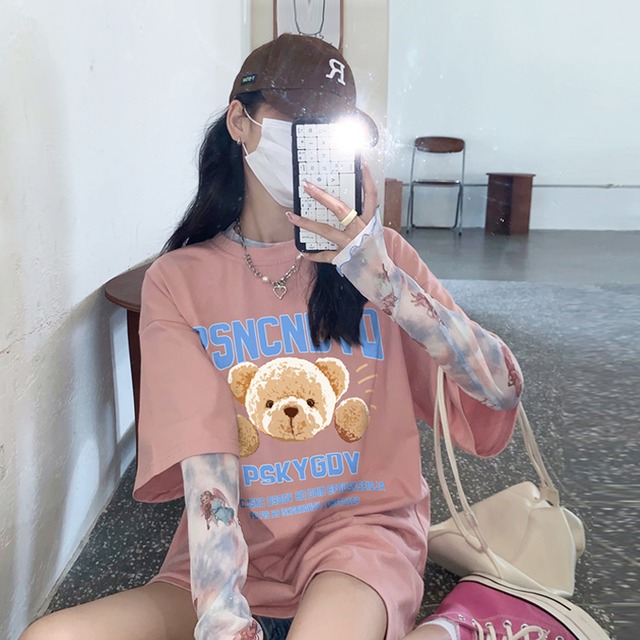 Tシャツ サマールーズトップス ピンク 夏物 タオタオイ7305968765