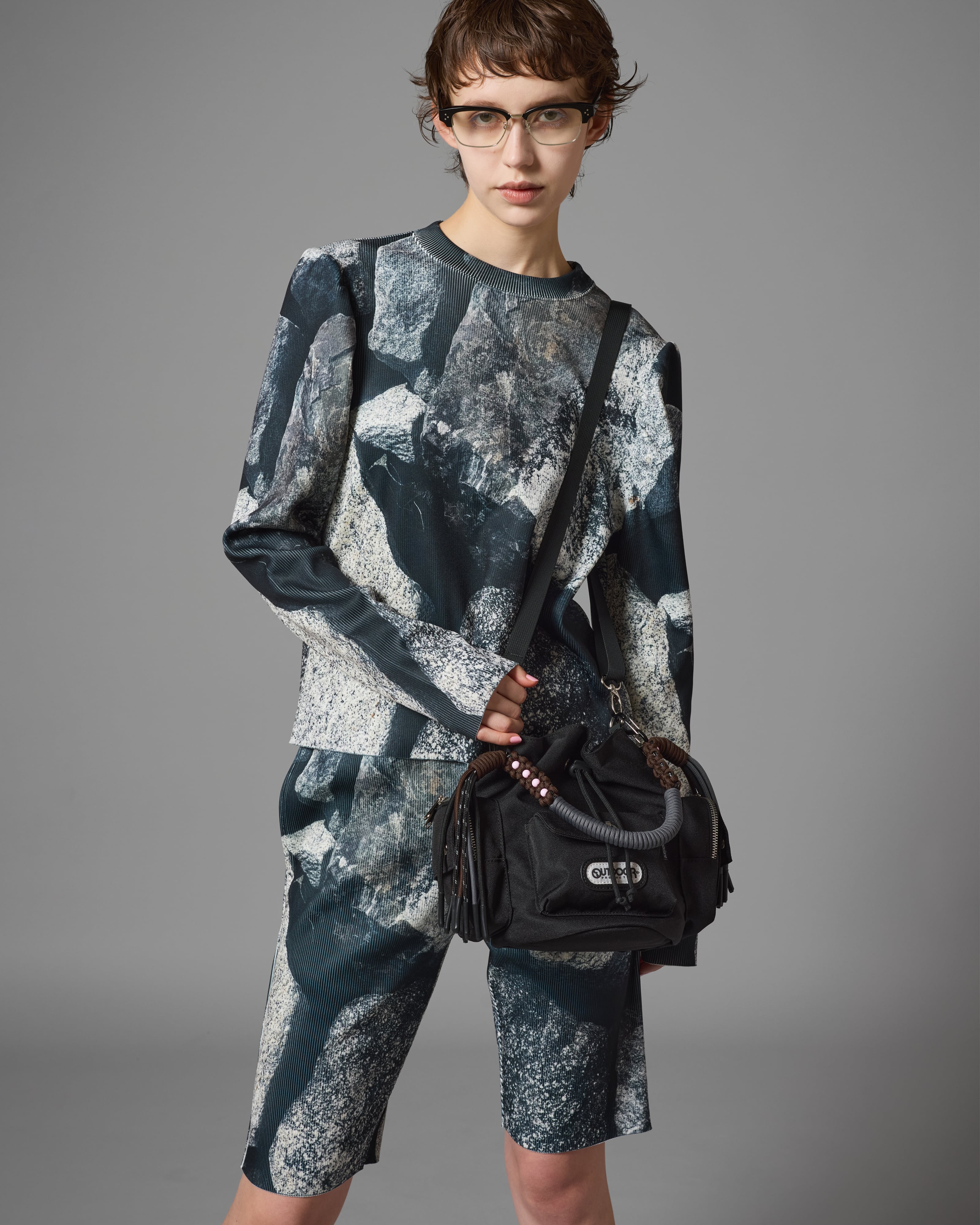 NON TOKYO ノントーキョー】 / PRINT RIB PUFF SLEEVE C/S プリント